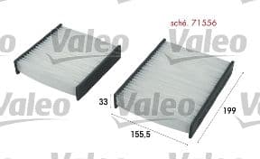 Filtre, air de l'habitacle VALEO ESSENTIAL