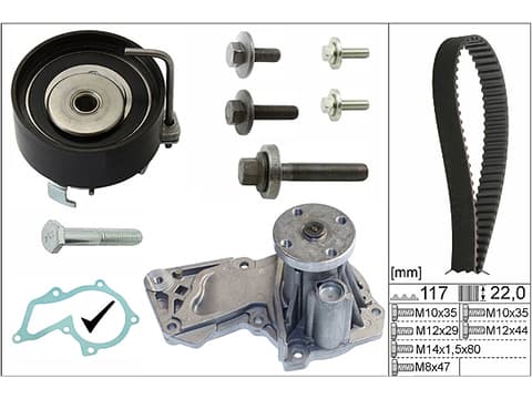 Pompe à eau + kit de courroie de distribution