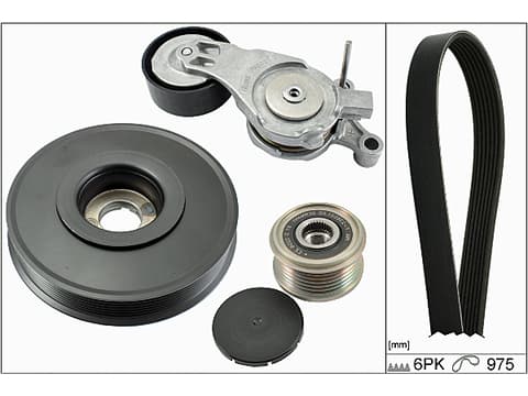 Jeu de courroies trapézoïdales à nervures