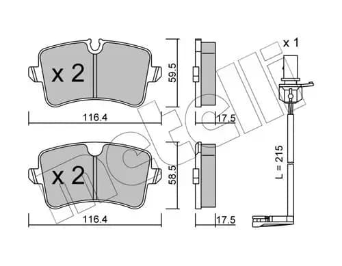 Kit de plaquettes de frein METELLI