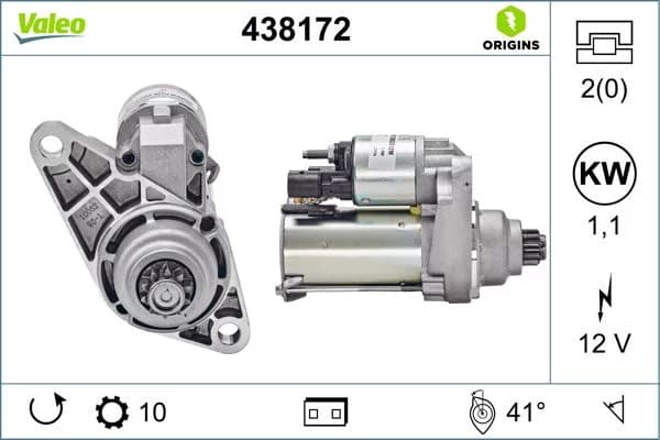 Démarreur VALEO ORIGINS TECHNOLOGIE D'ORIGINE