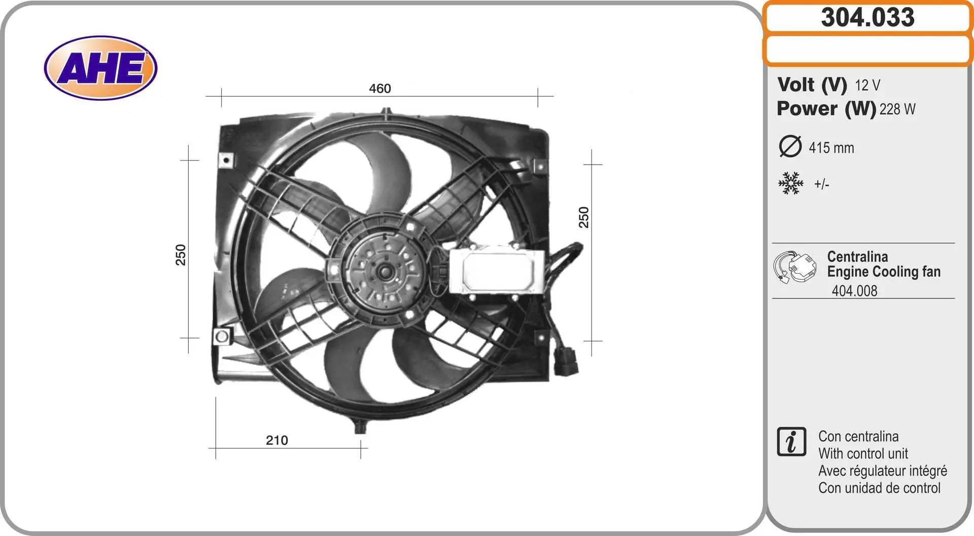 Ventilateur, refroidissement du moteur