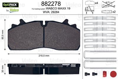 Kit de plaquettes de frein, frein à disque OPTIPACK