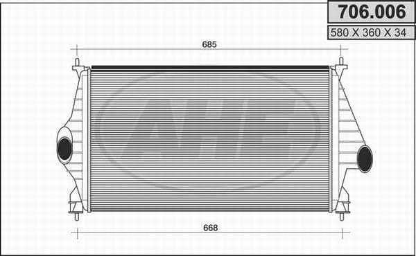 Intercooler radiateur de turbo